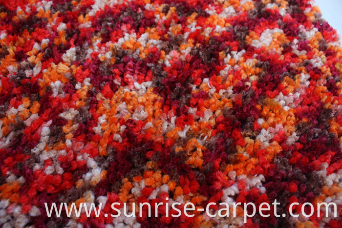 Polyester Rugs with spac dyed yarn orange